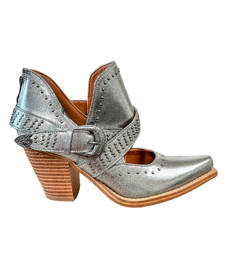 Fiona Ankle Boot in Silver Shoes   