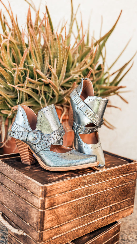 Fiona Ankle Boot in Silver Shoes   