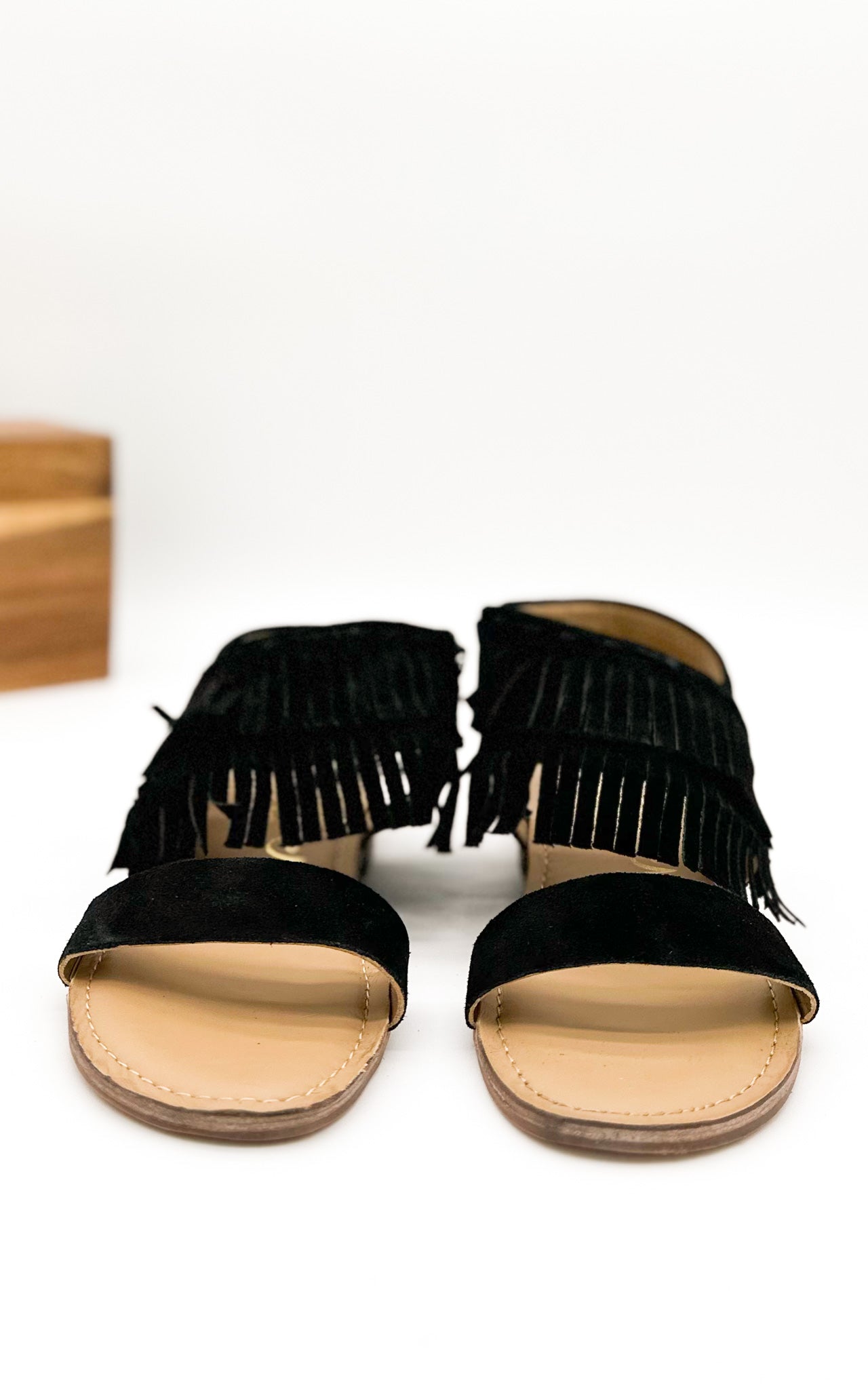 Fringe Star Sandal in Black Shoes   