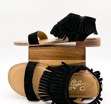 Fringe Star Sandal in Black
