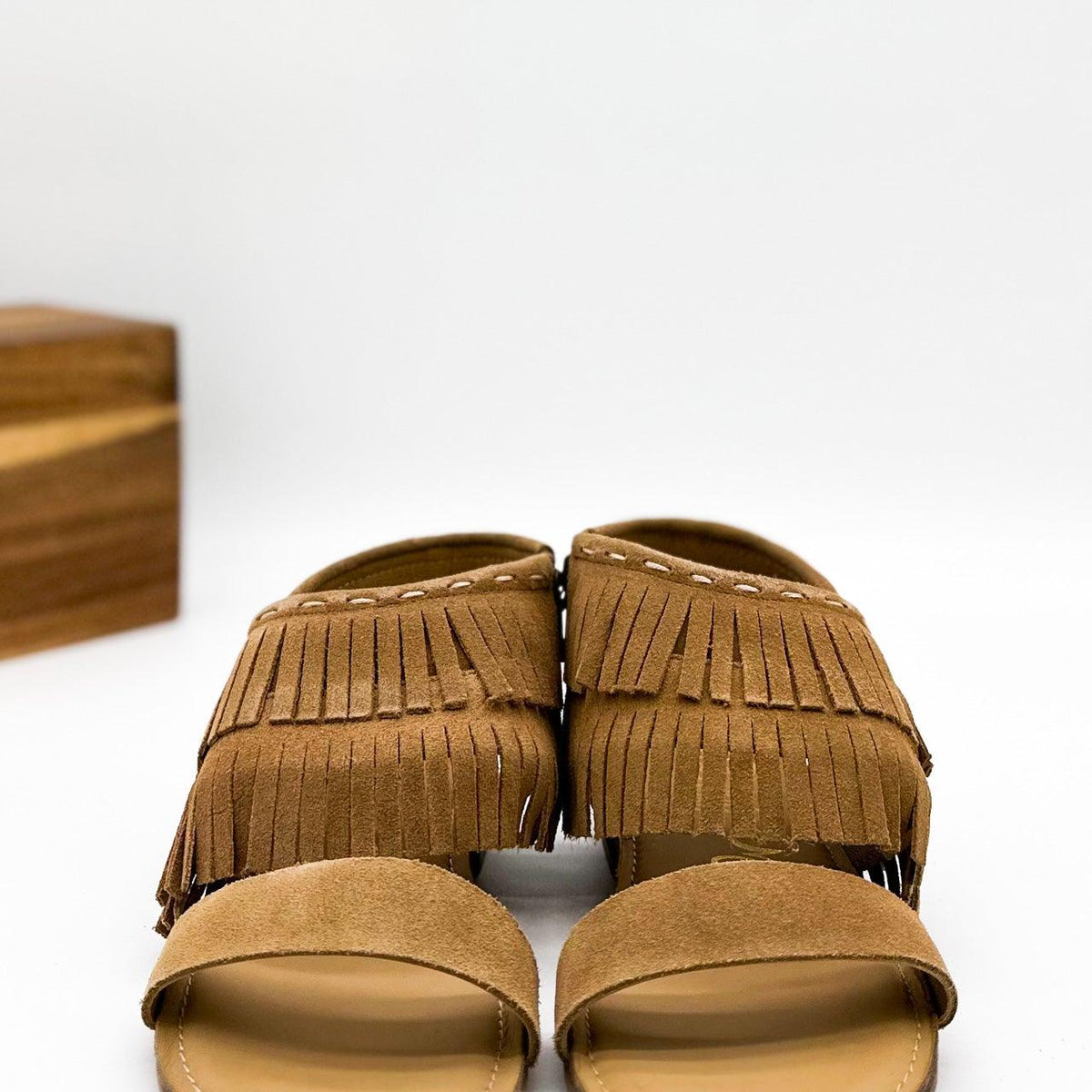 Fringe Star Sandal in Tan - Three Mad Hatters Mercantile 