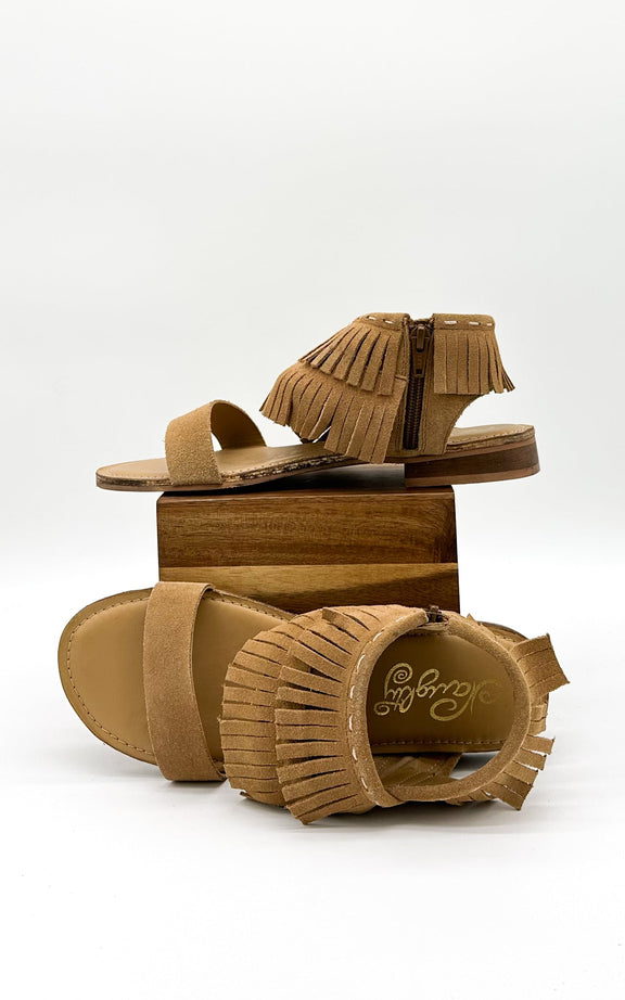 Fringe Star Sandal in Tan Shoes   