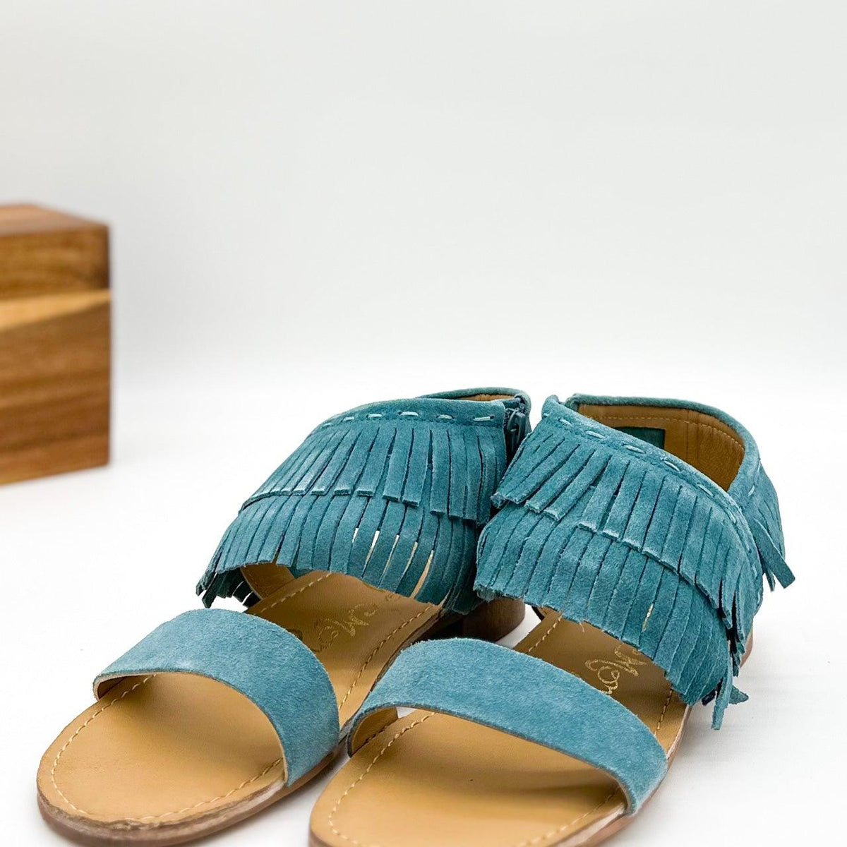 Fringe Star Sandal in Teal - Three Mad Hatters Mercantile 