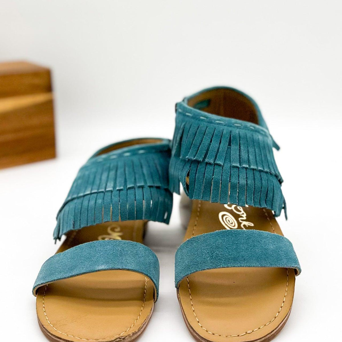 Fringe Star Sandal in Teal - Three Mad Hatters Mercantile 