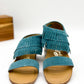 Fringe Star Sandal in Teal Shoes   