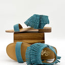 Fringe Star Sandal in Teal