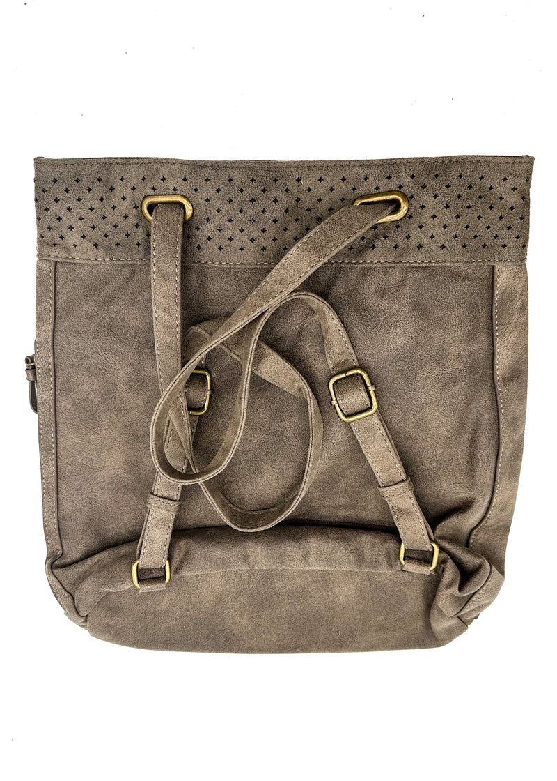 Giggy Backpack in Taupe Backpack Handbag   