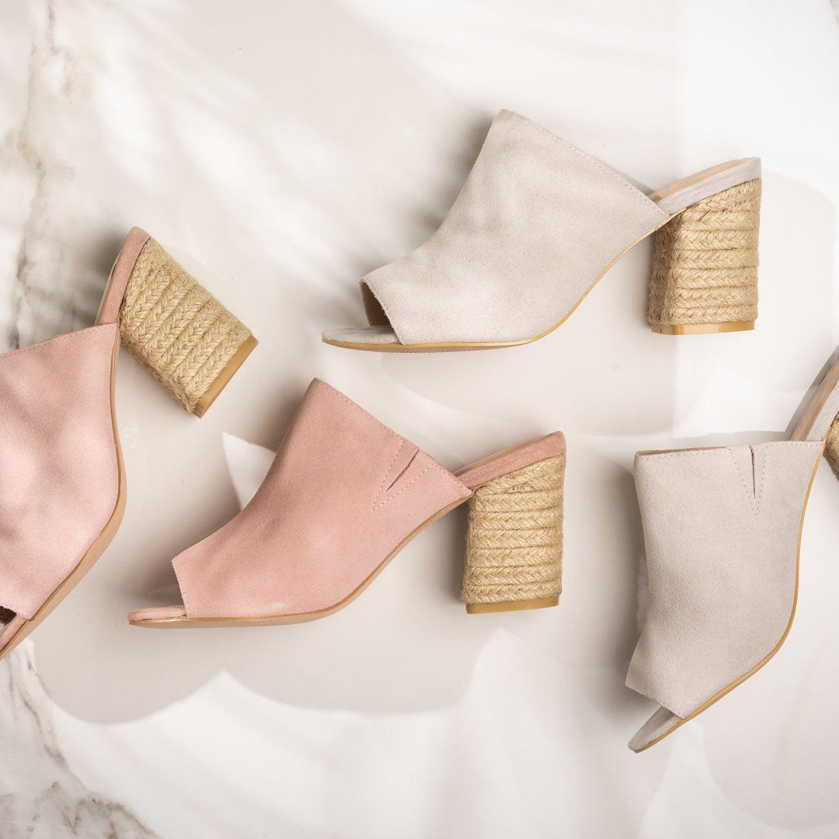 Helena Heeled Sandal in Ice Suede - Three Mad Hatters Mercantile 