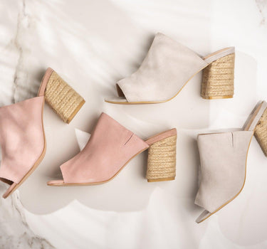 Helena Heeled Sandal in Ice Suede