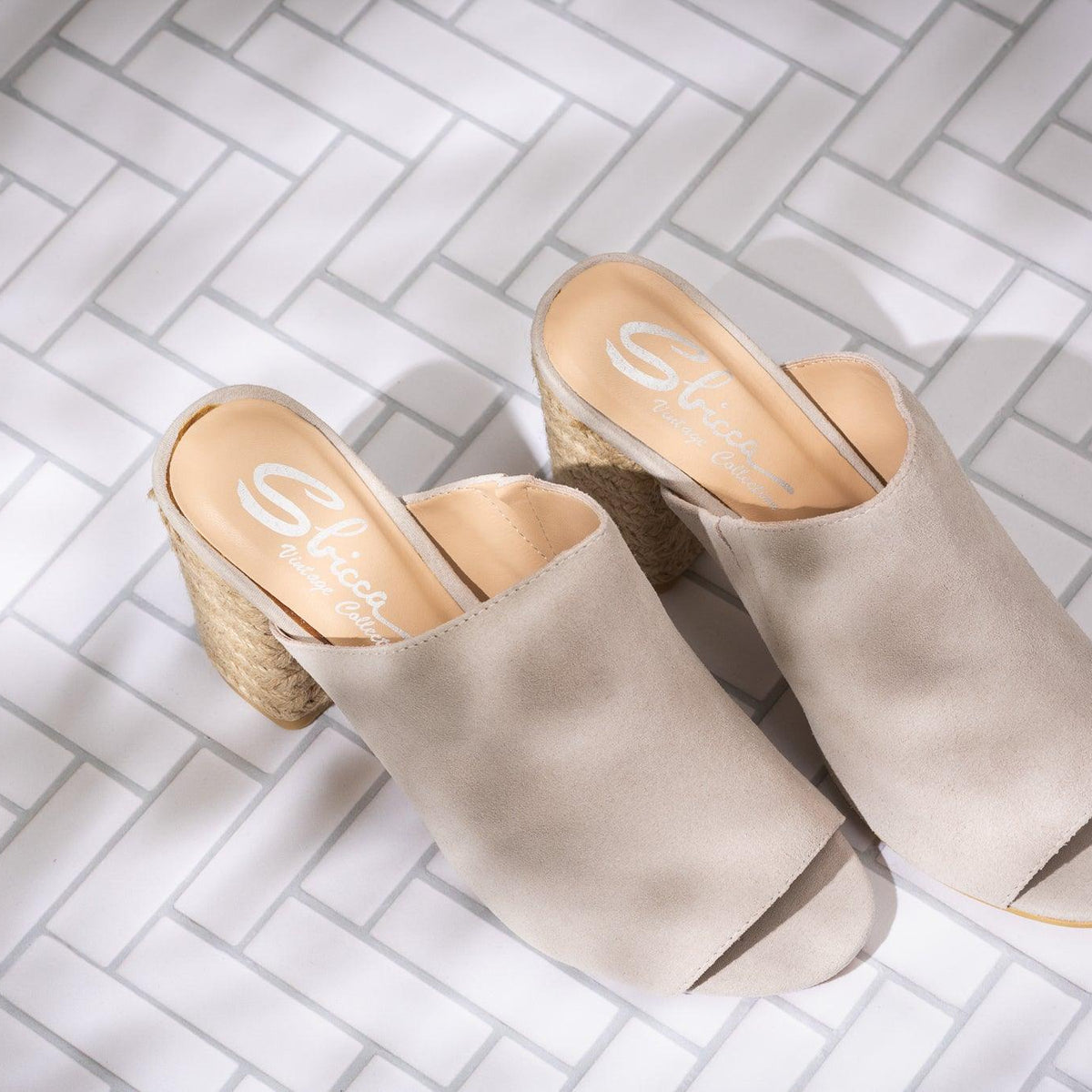 Helena Heeled Sandal in Ice Suede - Three Mad Hatters Mercantile 