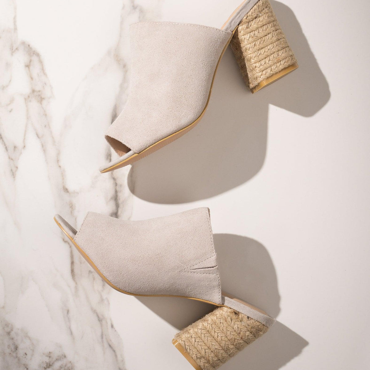 Helena Heeled Sandal in Ice Suede - Three Mad Hatters Mercantile 