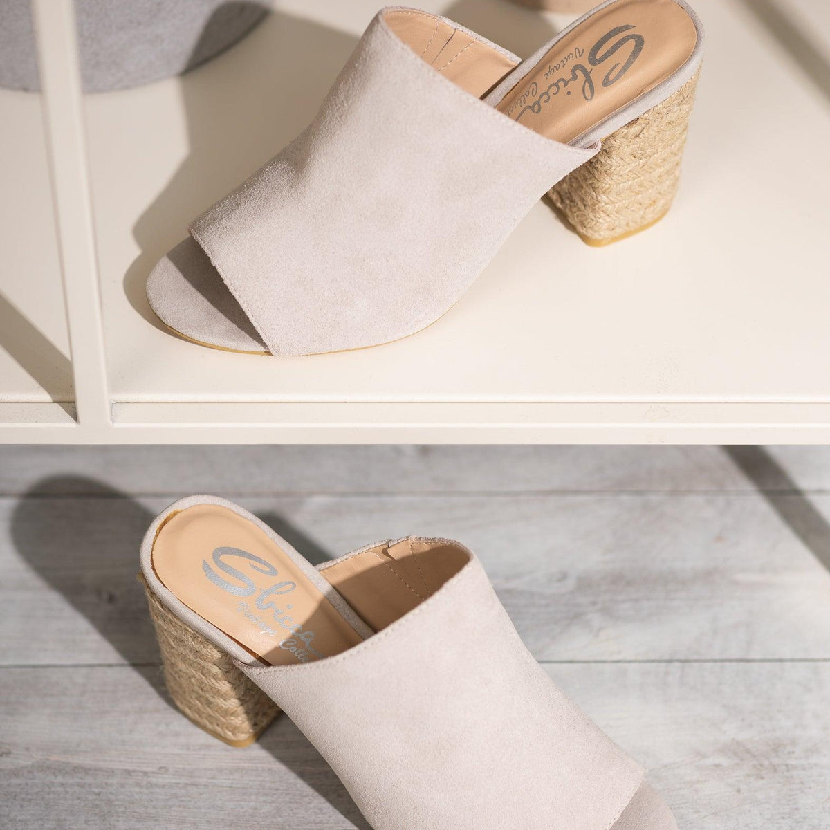 Helena Heeled Sandal in Ice Suede - Three Mad Hatters Mercantile 