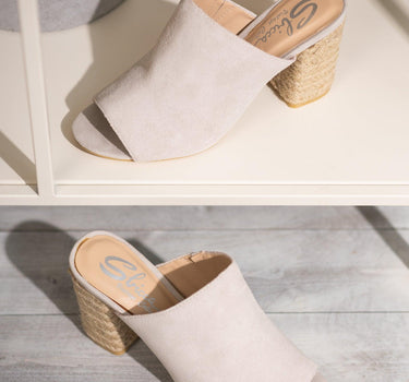 Helena Heeled Sandal in Ice Suede