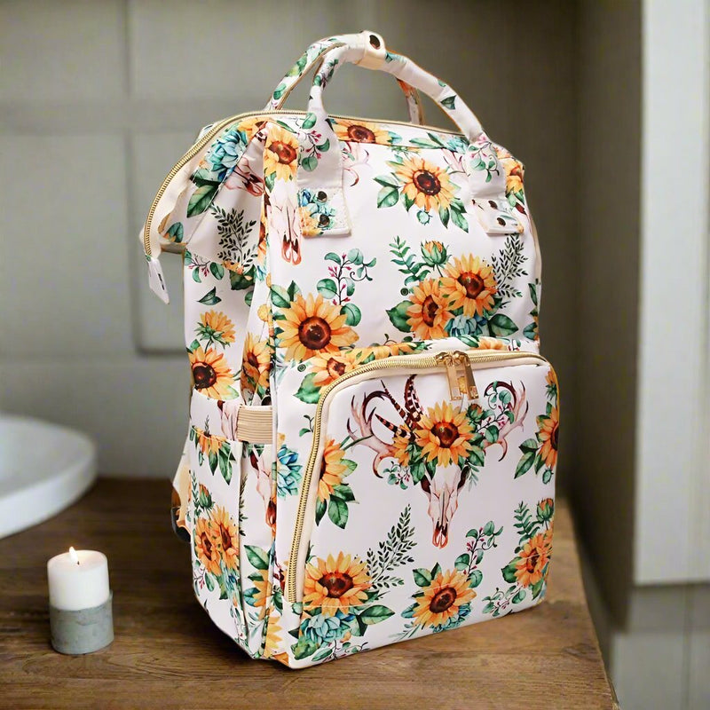 The Emily Travel Bag  In Sunflower Skull    