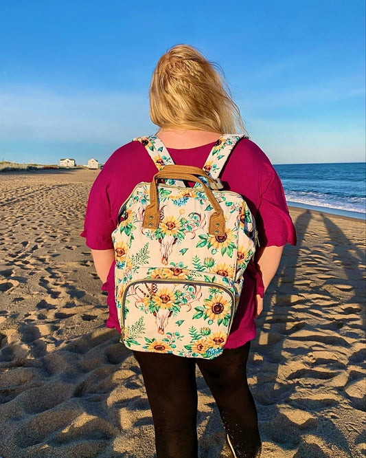 The Emily Travel Bag  In Sunflower Skull    