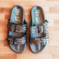 Intertwine Dual Woven Strap Slide in Pewter Shoes   