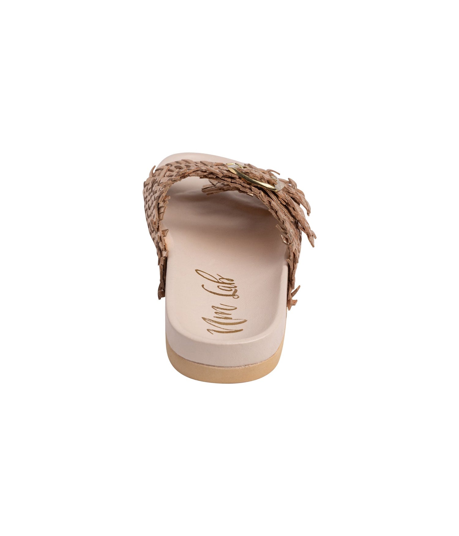 Intertwine Dual Woven Strap Slide in Champagne Shoes   