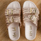 Intertwine Dual Woven Strap Slide in Champagne Shoes   