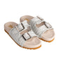 Intertwine Dual Woven Strap Slide in White Shoes   