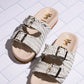 Intertwine Dual Woven Strap Slide in White Shoes   