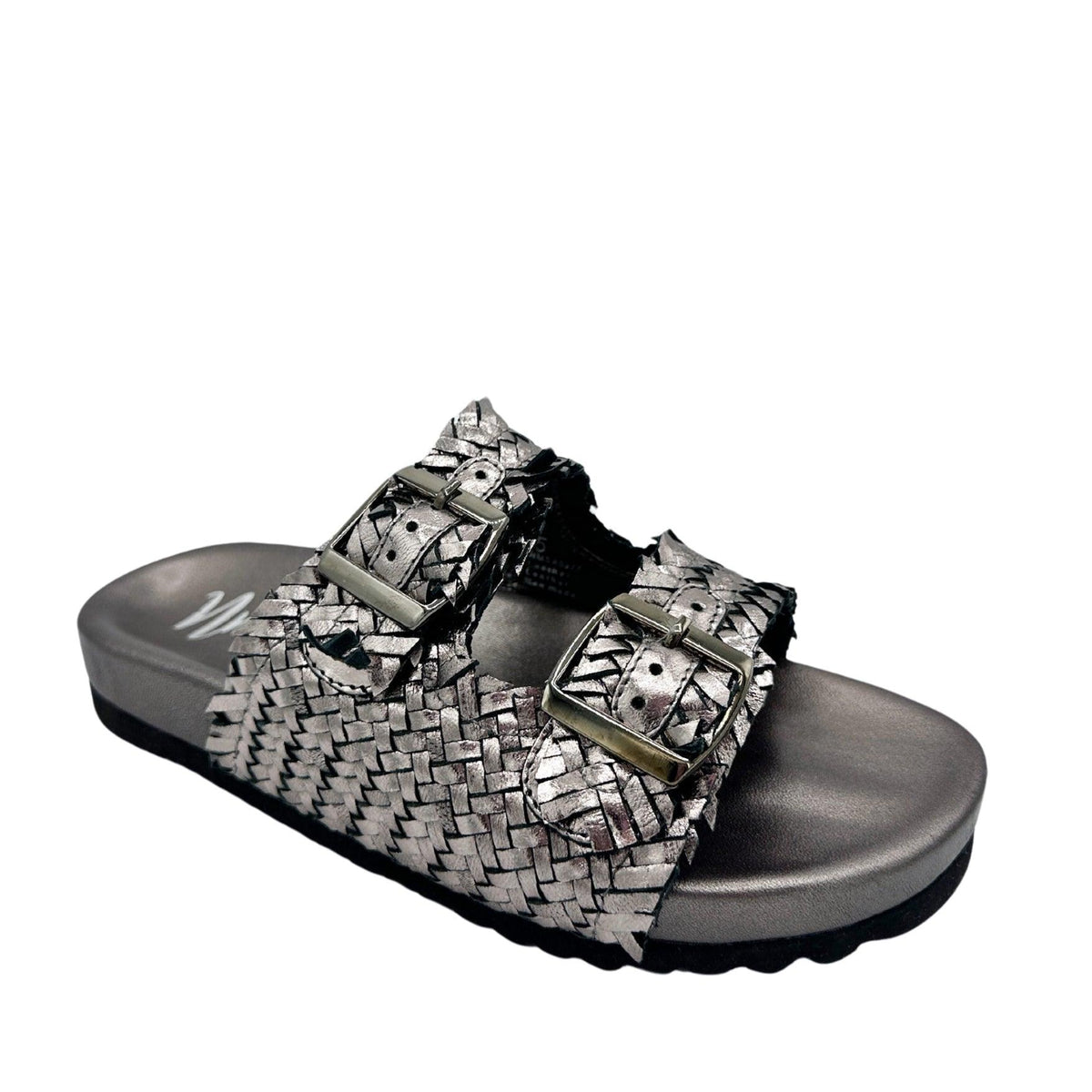 Intertwine Dual Woven Strap Slide in Pewter - Three Mad Hatters Mercantile 
