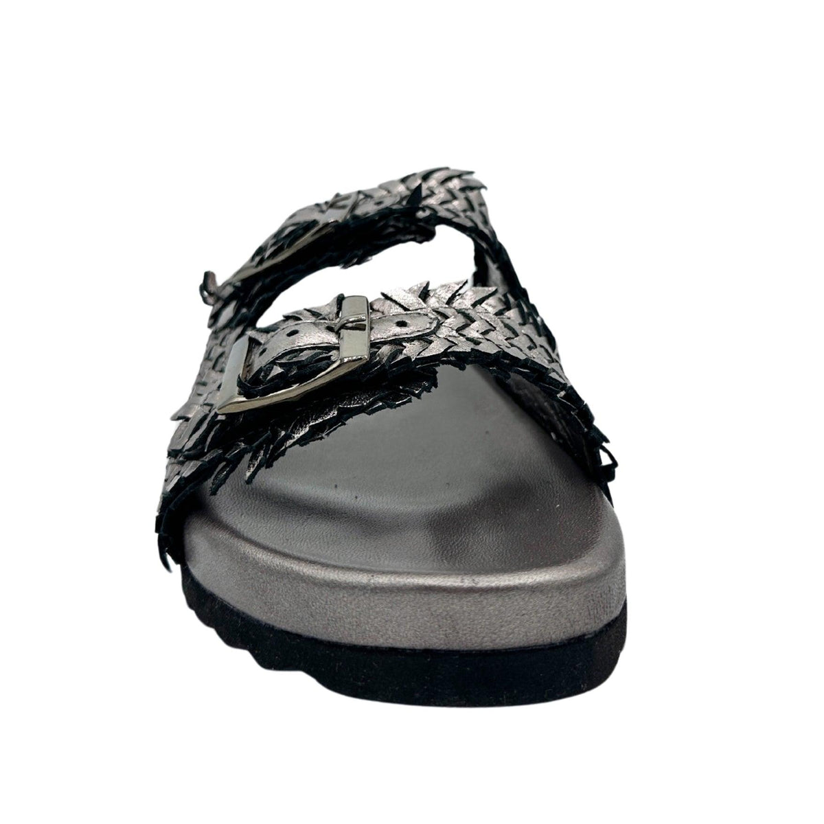 Intertwine Dual Woven Strap Slide in Pewter - Three Mad Hatters Mercantile 