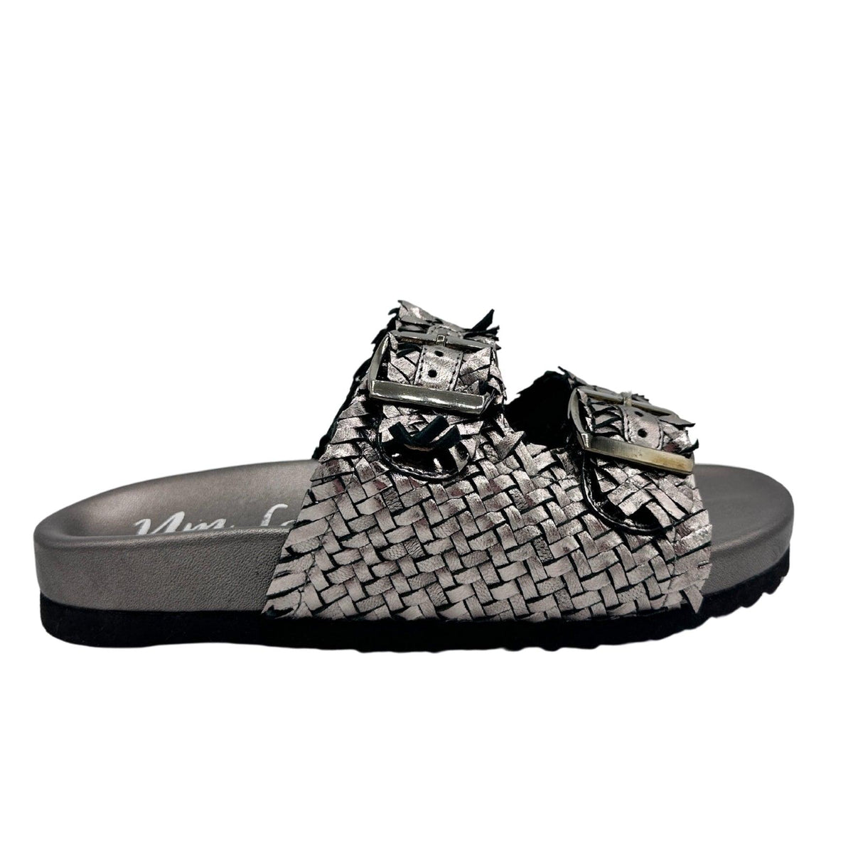 Intertwine Dual Woven Strap Slide in Pewter - Three Mad Hatters Mercantile 