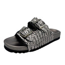 Intertwine Dual Woven Strap Slide in Pewter