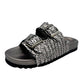 Intertwine Dual Woven Strap Slide in Pewter Shoes   