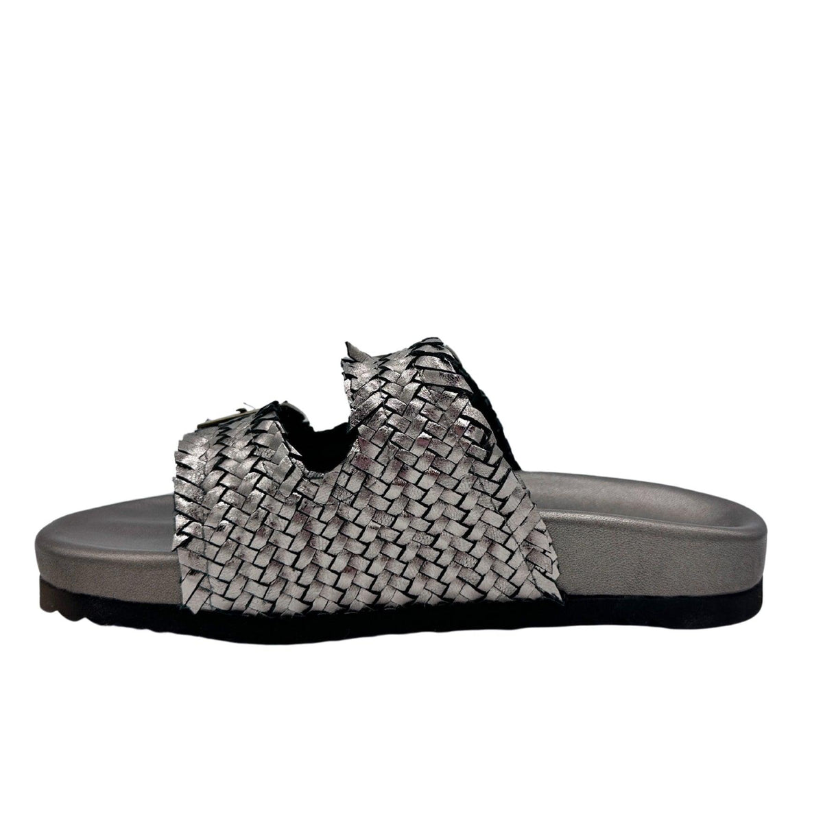 Intertwine Dual Woven Strap Slide in Pewter - Three Mad Hatters Mercantile 