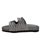 Intertwine Dual Woven Strap Slide in Pewter Shoes   