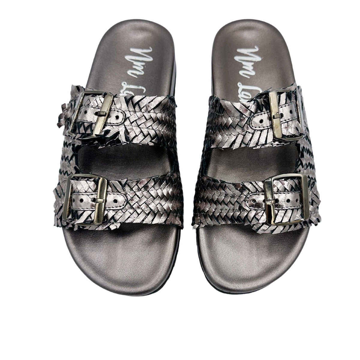 Intertwine Dual Woven Strap Slide in Pewter - Three Mad Hatters Mercantile 