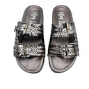 Intertwine Dual Woven Strap Slide in Pewter