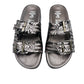 Intertwine Dual Woven Strap Slide in Pewter Shoes   