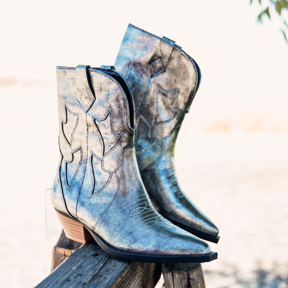 Jersey Metallic Boot in Silver - Three Mad Hatters Mercantile 