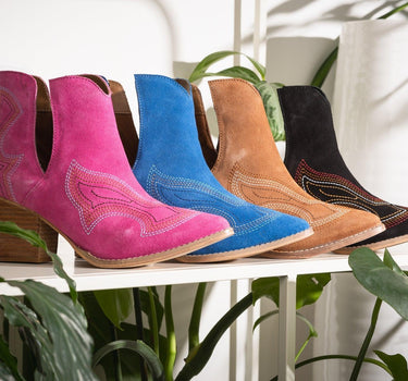 Journee Ankle Boots in Magenta