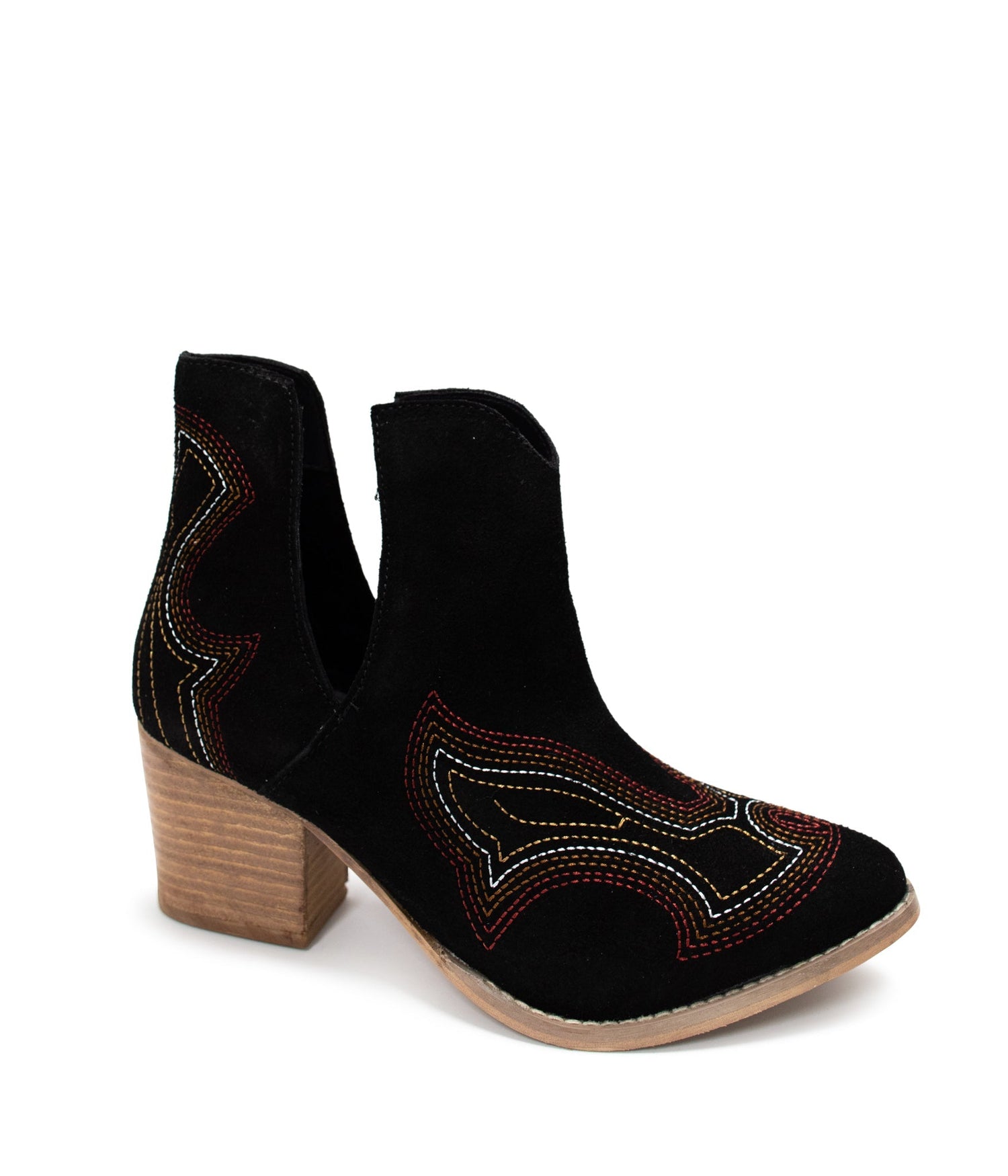 Journee Ankle Boots in Black Western Ankle Booties   