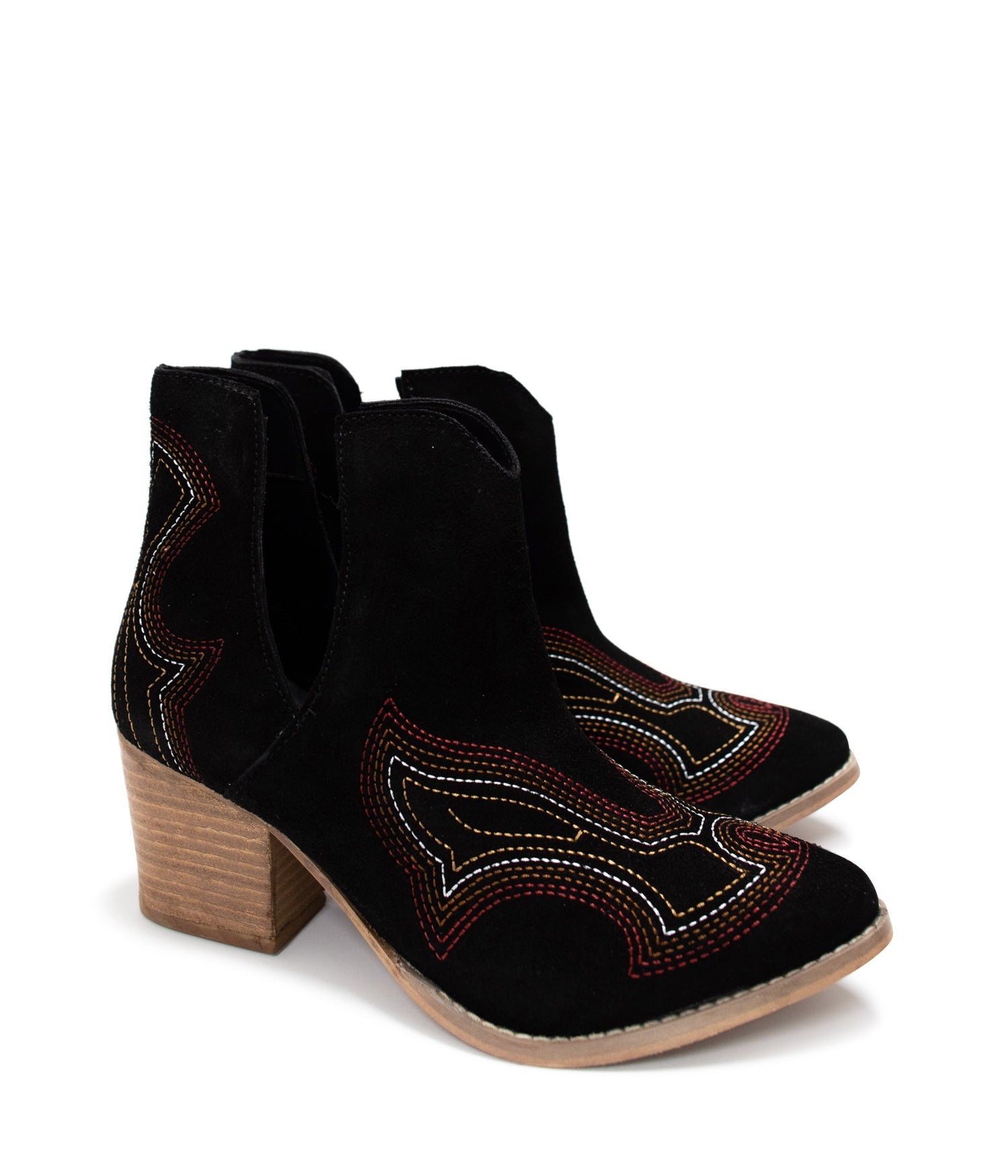 Journee Ankle Boots in Black Western Ankle Booties   