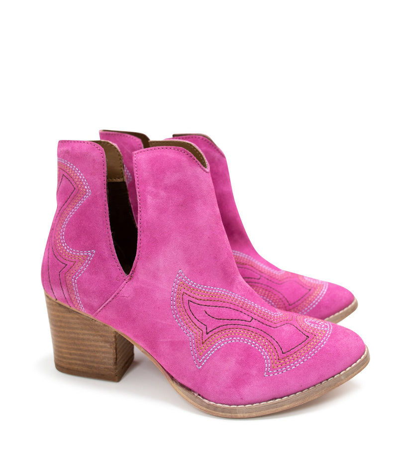 Journee Ankle Boots in Magenta Shoes   