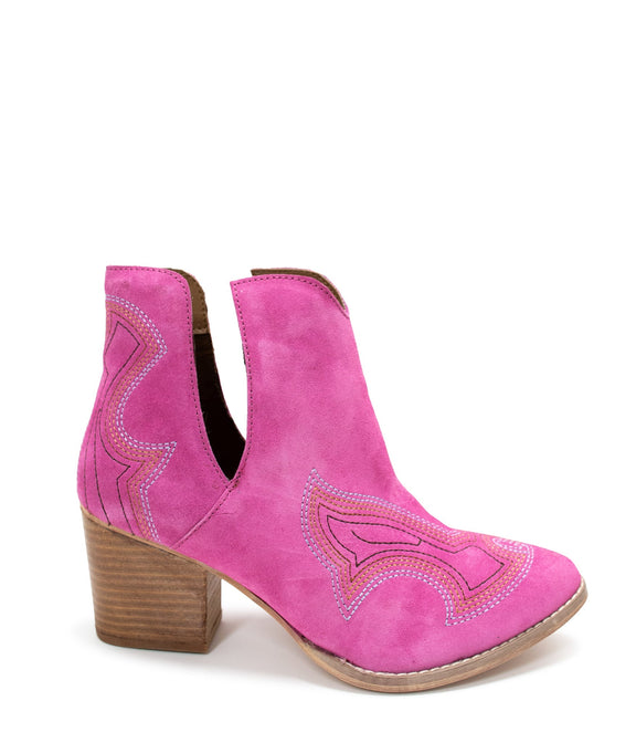 Journee Ankle Boots in Magenta Shoes   