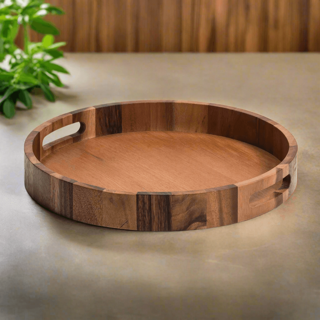 Aalong Round Serving Tray - Three Mad Hatters Mercantile 
