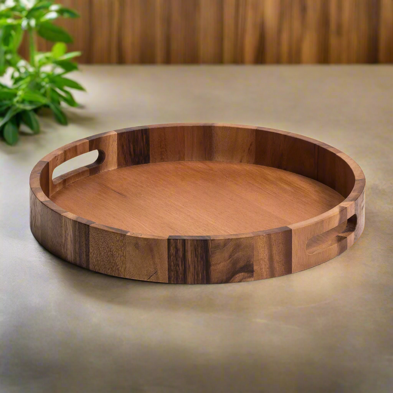 Aalong Round Serving Tray Wooden Serving Tray   