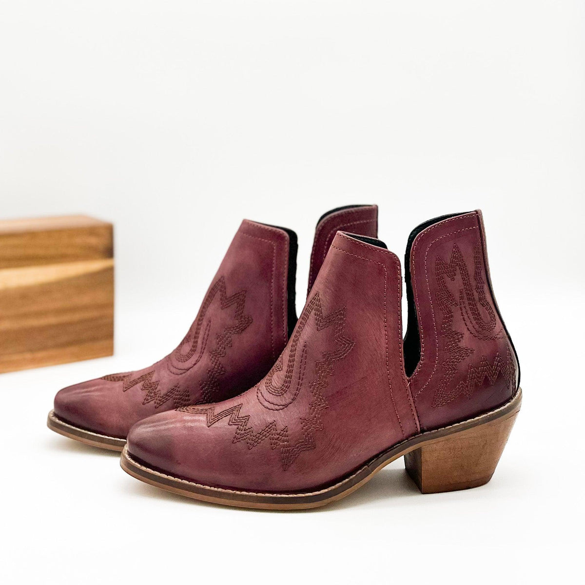 Kickin' Booties in Burgundy - Three Mad Hatters Mercantile 