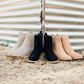 Leonor Suede Ankle Boot in Taupe - Three Mad Hatters Mercantile 