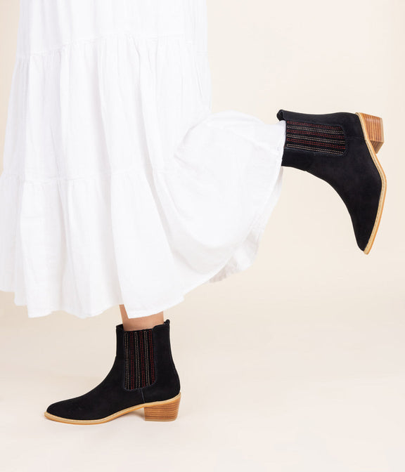 Leonor Suede Ankle Boot in Black Shoes