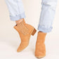Leonor Suede Ankle Boot in Tan - Three Mad Hatters Mercantile 