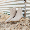 Leonor Suede Ankle Boot in Taupe