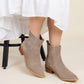 Leonor Suede Ankle Boot in Taupe - Three Mad Hatters Mercantile 
