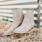 Leonor Suede Ankle Boot in Taupe - Three Mad Hatters Mercantile 