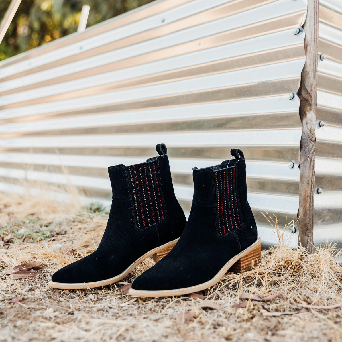 Leonor Suede Ankle Boot in Black - Three Mad Hatters Mercantile 